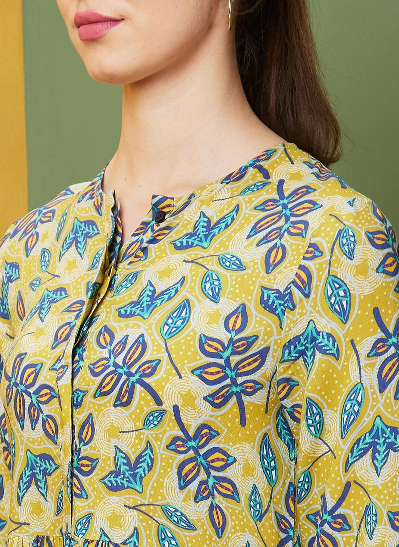 Globus Women Tropical Printed Tired Fit & Flare Midi Dress - Image 5